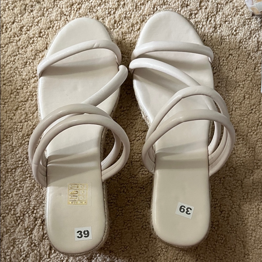 Elegant Cream Strappy Wedges